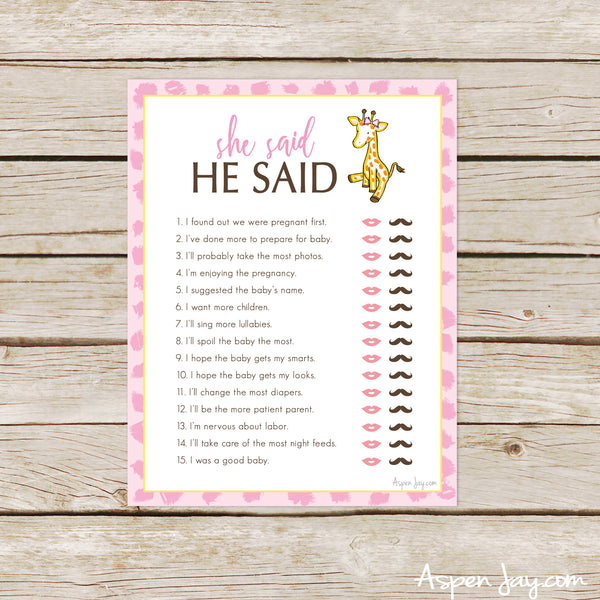 Giraffe She Said He Said