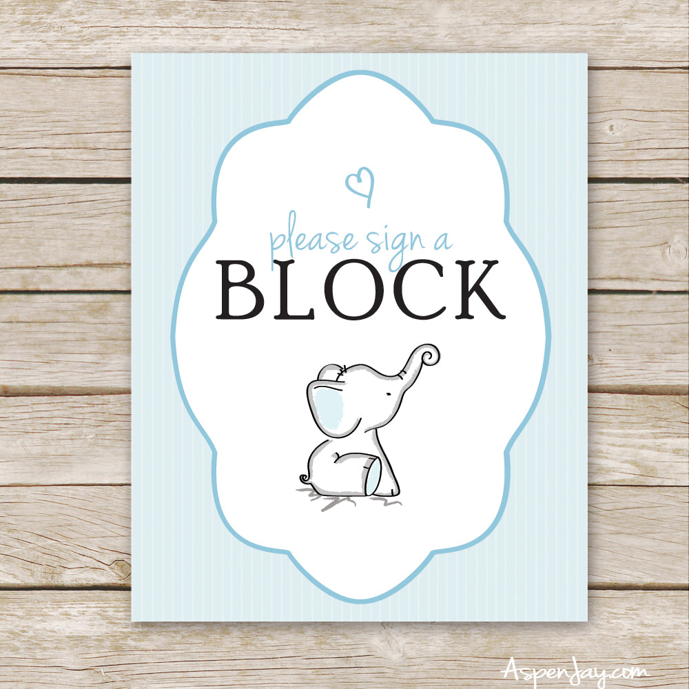 Blue Elephant Sign a Block Sign