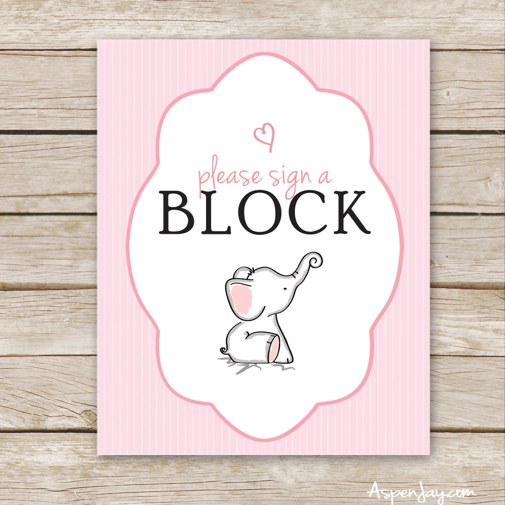 Pink Elephant Sign a Block Sign