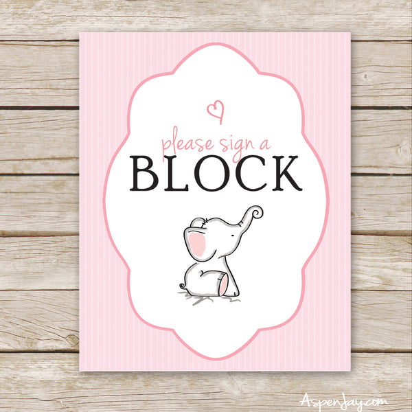 Pink Elephant Sign a Block Sign