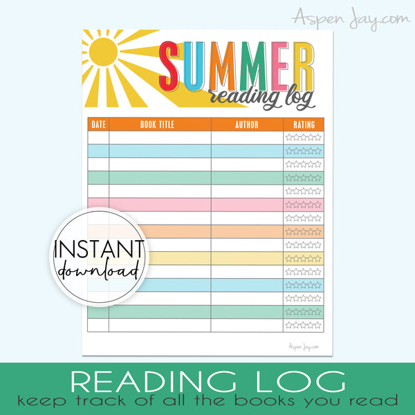 Summer Reading Charts