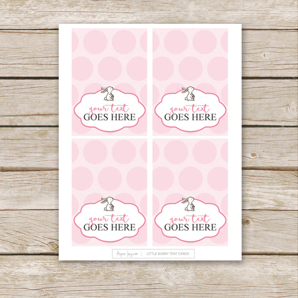 Editable Pink Bunny Party Labels
