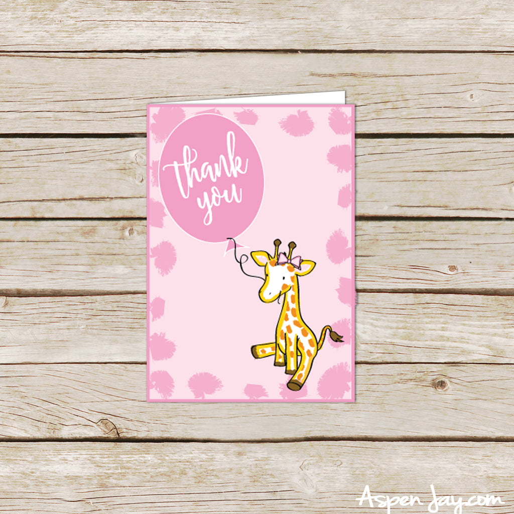 Giraffe Thank You Cards