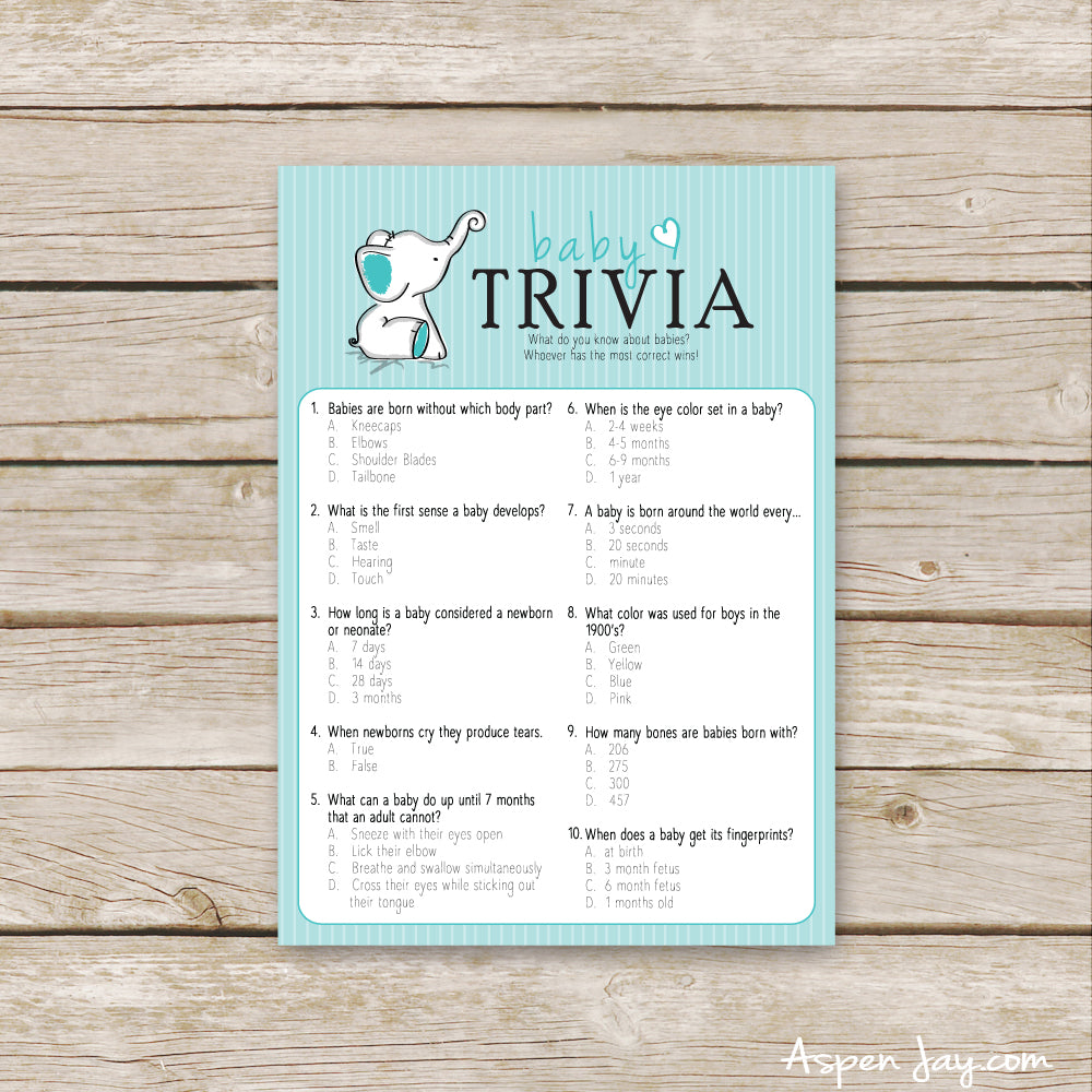 Turquoise Elephant Baby Trivia