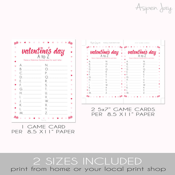 Valentine's Day A to Z
