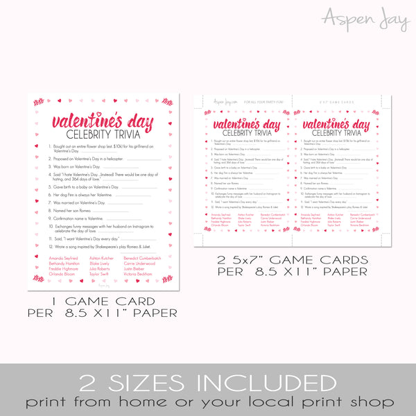 Valentine's Day Celebrity Trivia