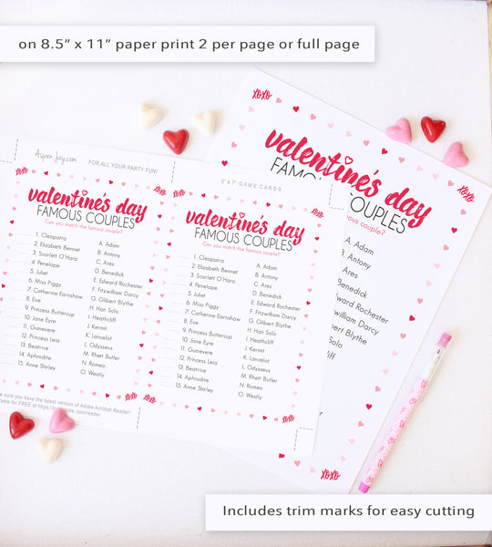 Valentine's Day Famous Couples Match