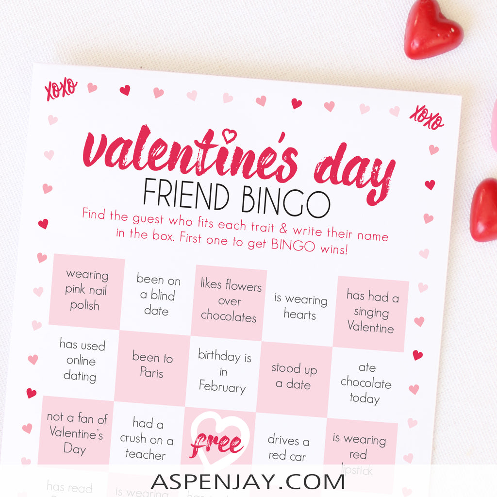 Valentine's Day Friend Bingo