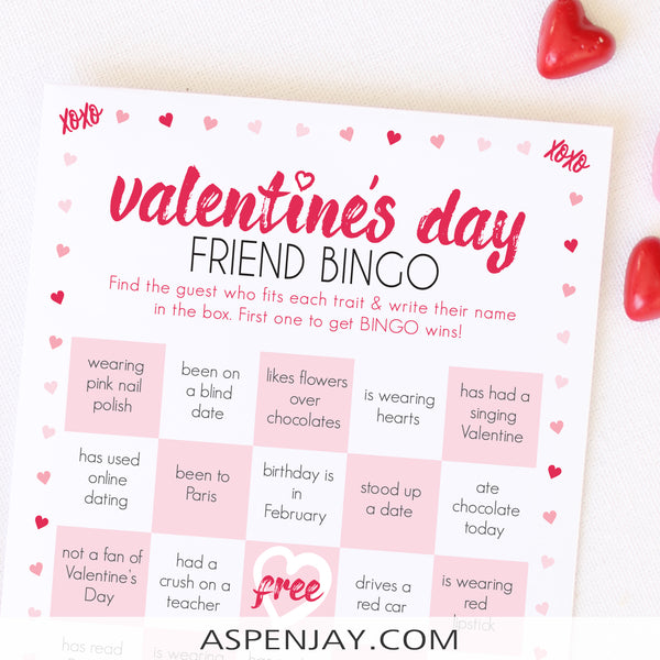 Valentine's Day Friend Bingo