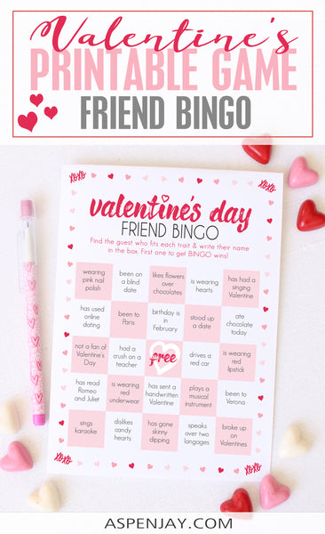 Valentine's Day Friend Bingo