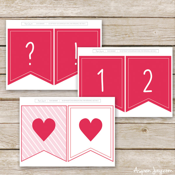Valentines Banner - ALL Letters & Numbers