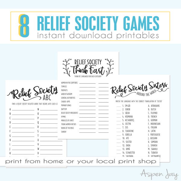 Relief Society 8 Games Bundle in white