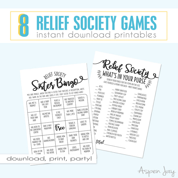Relief Society 8 Games Bundle in white