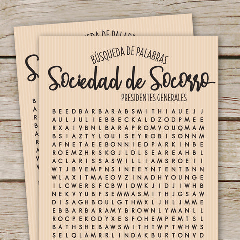 Búsqueda de palabras de la Sociedad de Socorro