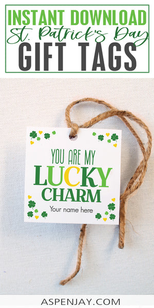 Editable You Are My Lucky Charm St. Patrick’s Day Gift Tags