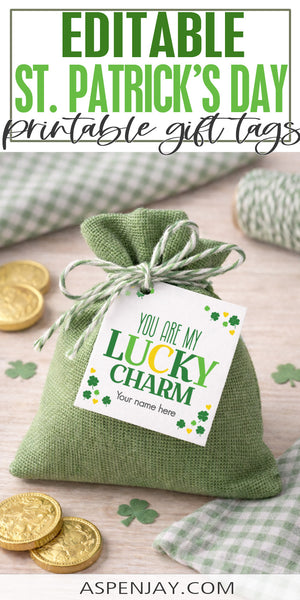Editable You Are My Lucky Charm St. Patrick’s Day Gift Tags