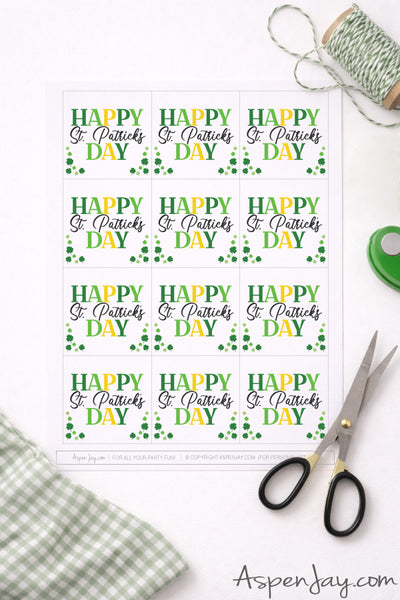 Editable Happy St. Patrick’s Day Gift Tags Printable