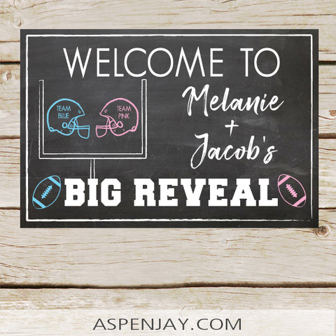 Football Gender Reveal Welcome Sign