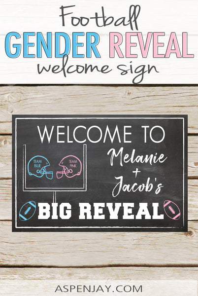 Football Gender Reveal Welcome Sign