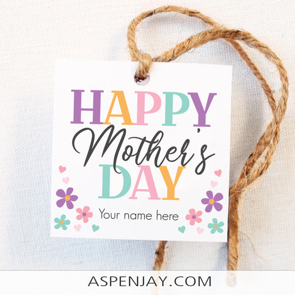Happy Mother's Day Gift Tags - Editable