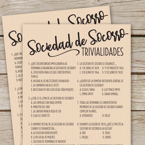 Trivia de la Sociedad de Socorro