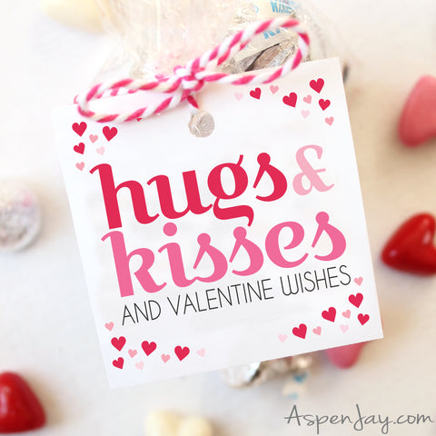 Hugs & Kisses Valentine Tags