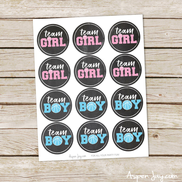 Basketball Gender Reveal Stickers