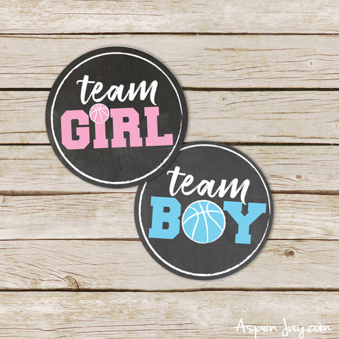 Basketball Gender Reveal Stickers