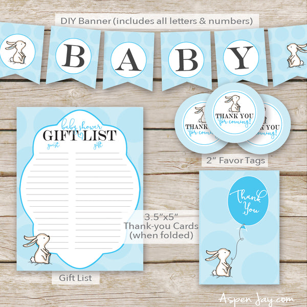 Blue Bunny Baby Shower Package