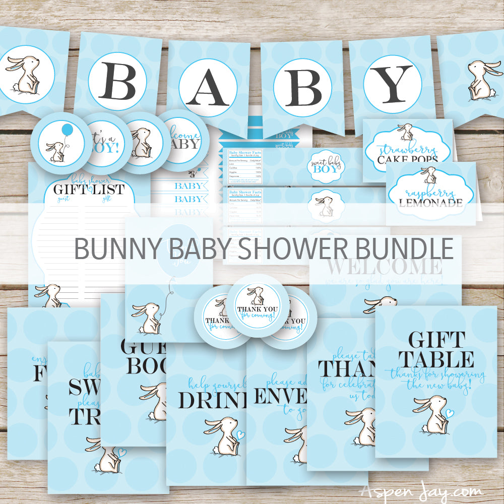 Purple Bunny Baby Shower Signs – AspenJay