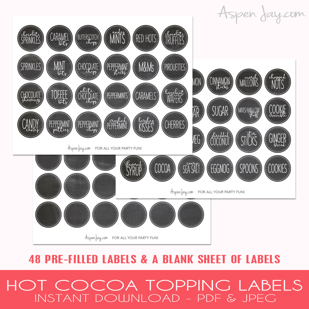 Hot Cocoa Topping Labels – AspenJay