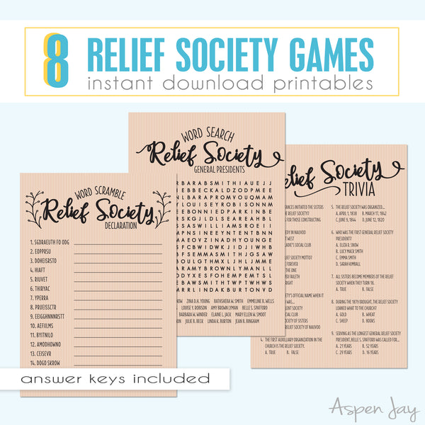 Relief Society 8 Games Bundle