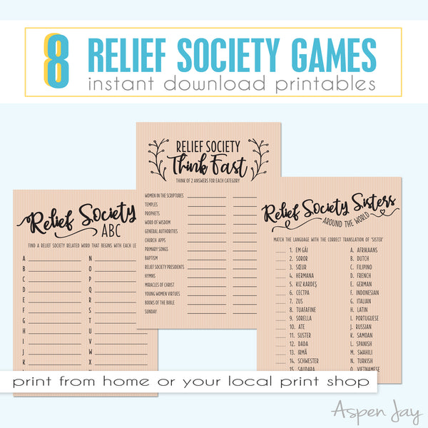 Relief Society 8 Games Bundle