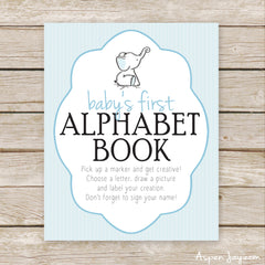 Blue Elephant First Alphabet Book Sign