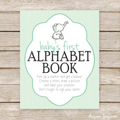 Green Elephant First Alphabet Book Sign