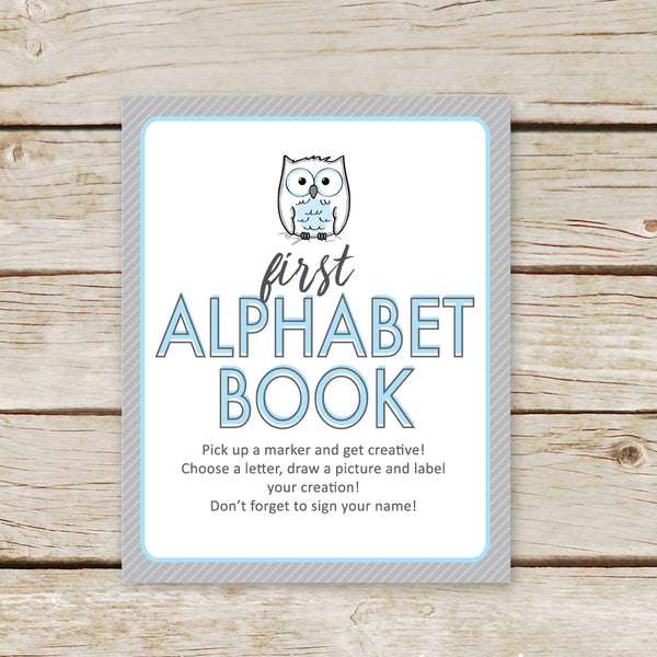 Blue Owl First Alphabet Book Sign