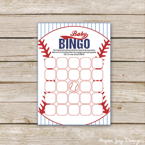 Baseball Baby Bingo