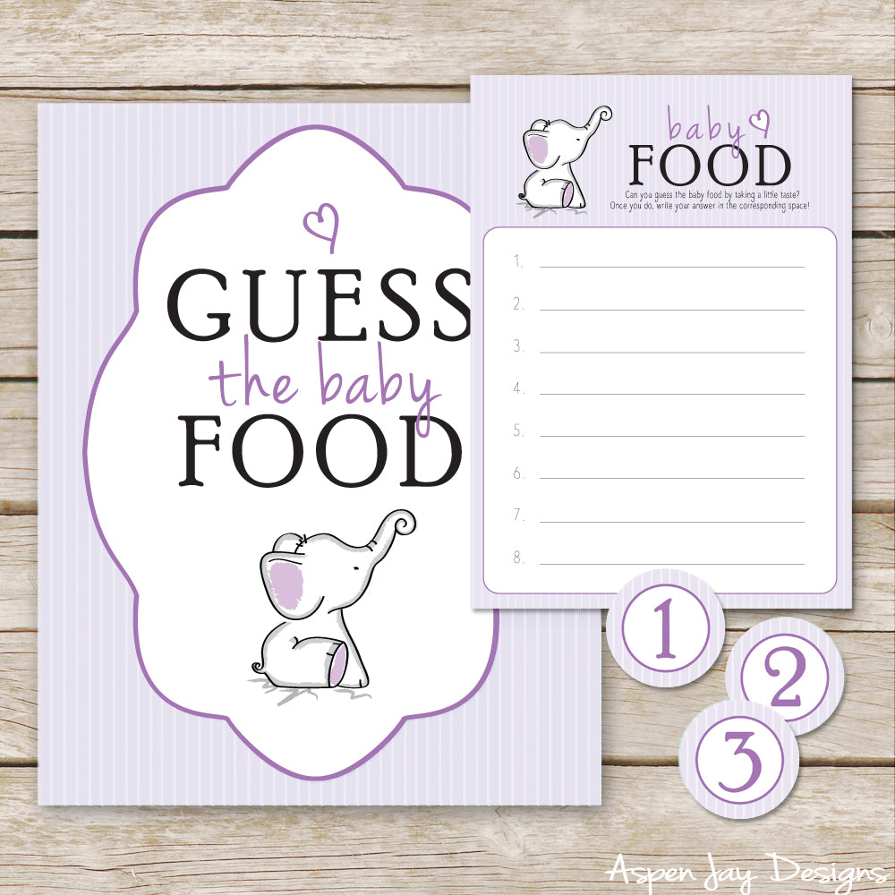 Purple Elephant Guess the Baby Food