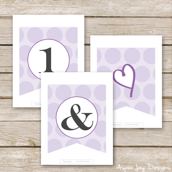 Purple Bunny Banner - ALL Letters & Numbers