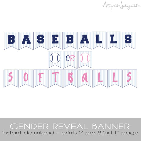 Baseballs or Softballs Banner