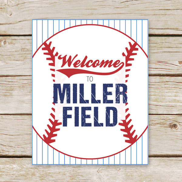 Baseball Personalized Welcome Sign