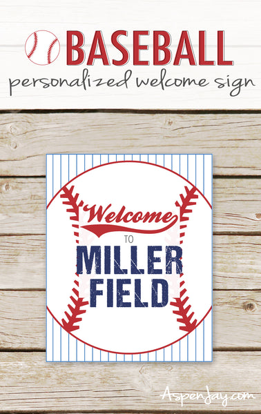 Baseball Personalized Welcome Sign