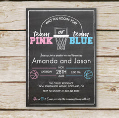 Basketball Gender Reveal Invitations
