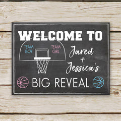 Basketball Gender Reveal Welcome Sign