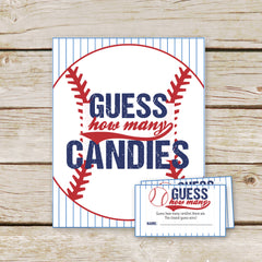 Baseball Guess How Many Candies