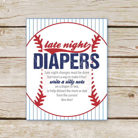 Baseball Late Night Diapers
