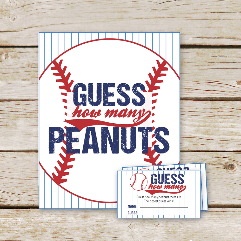 Baseball Guess How Many Peanuts