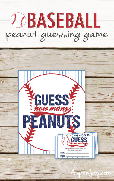 Baseball Guess How Many Peanuts