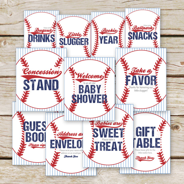 Baseball Baby Shower Signs