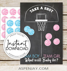 Basketball Gender Reveal Vote Board (NOT customizable)